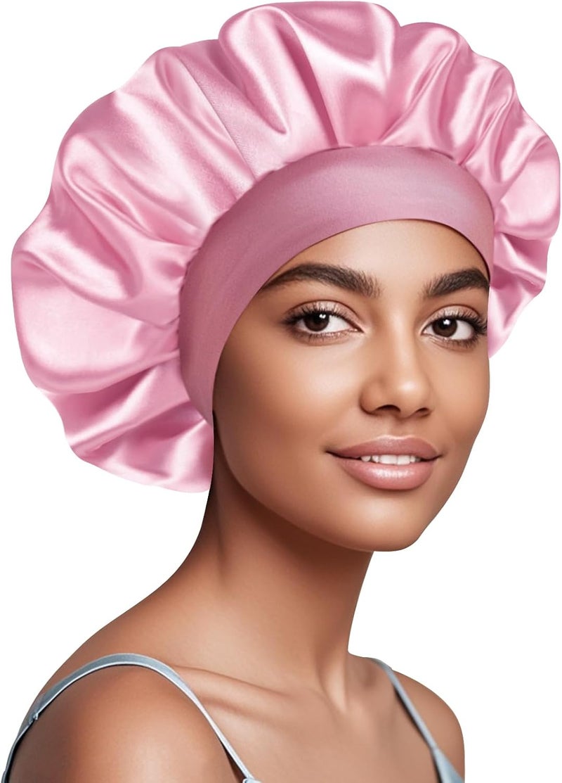 Doitory Store Satin Silk Bonnet for Sleeping, Soft Satin Lined Hair Bonnet for Women, Double Layer Sleep Nightcap - Image 1